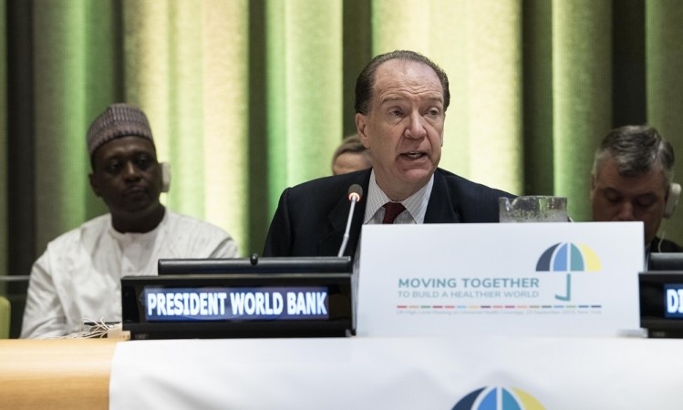 David Malpass, President of the World Bank Group, speaks at the high-level meeting on Universal Health Coverage. The theme of the meeting was "Universal Health Coverage: Moving Together to Build a Healthier World".  Image courtesy of WHO